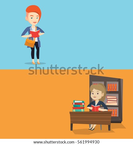 Similar – Image, Stock Photo Readers 2 Education