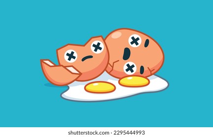 Dos huevos con ojos muertos. Ilustración de vectores aislados