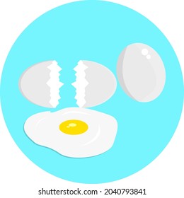 Two eggs, illustration, vector on white background.