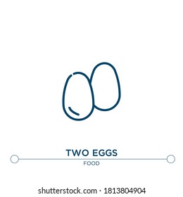 two eggs outline vector icon. simple element illustration. two eggs outline icon from editable food concept. can be used for web and mobile
