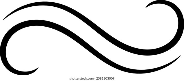 Two elegant black lines are swirling together, creating an infinity symbol against a clean white backdrop, representing limitless possibilities and continuity