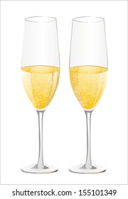 Two elegant champagne glasses