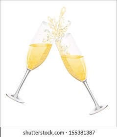 Two elegant champagne glasses