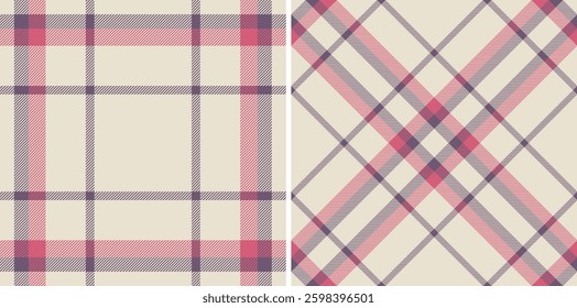 Two elegant pastel plaid patterns, perfect for textile design, website backgrounds, or scrapbooking.