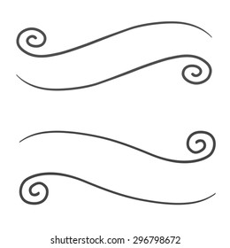 Two elegant vector scrolled empty ribbons
