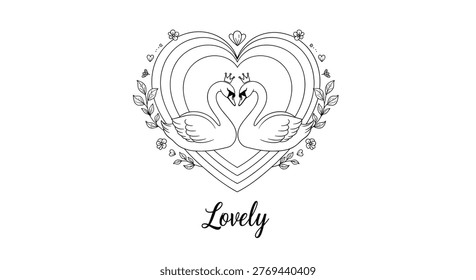 Two elegant white swans
