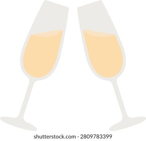 Two elegant wine glasses for romantic celebrations, weddings, anniversaries, and special occasions