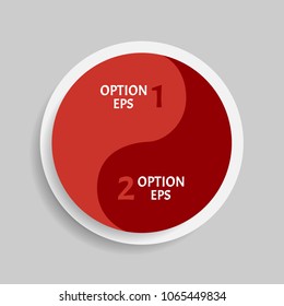Two element circle Ying Yang infographic chart template. Two in one.