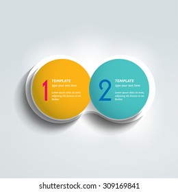 Two elements chart, scheme, diagram. Infographic template.