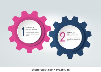 Two elements chart, scheme, diagram. Infographic template.