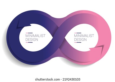 Esquema de dos elementos, diagrama. Plantilla de dúo infográfico. Banderas de varios colores.