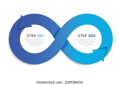 Esquema de dos elementos, diagrama. Plantilla de dúo infográfico. Banderas de varios colores.