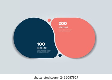 Two elements scheme, diagram. Infographic template.