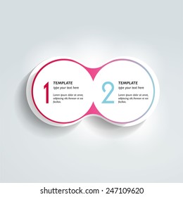 Two elements scheme, diagram. Infographic template.