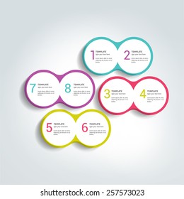 Two elements scheme, diagram. Infographic duo template. Various color banners.