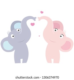 Two elephant making love in valentine day