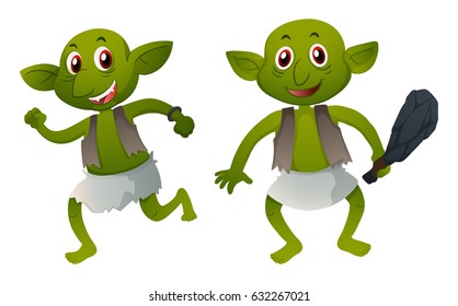 Two eleves in old clothes illustration
