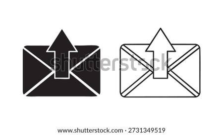 two email envelope icons with arrows pointing up