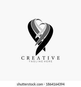 Two Embracing Wings Template Logo Design 