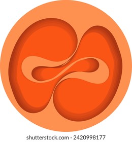 dos embriones Resumen 3d capas superpuestas diseño vectorial en tonos anaranjados