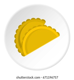 Two Empanadas Icon In Circle. Flat Illustration Of Empanada Isolated Vector Icon For Web