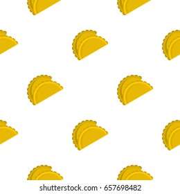 Two empanadas pattern seamless background in flat style repeat vector illustration
