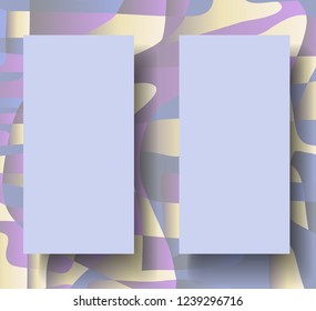 Two empty banner on a decorative background. Graphic design elements for advertising, website, posters. Blank template. Vector illustration.  