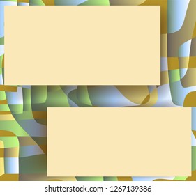 Two empty banner on a decorative background. Graphic design elements for advertising, website, posters. Blank template. Vector illustration.  