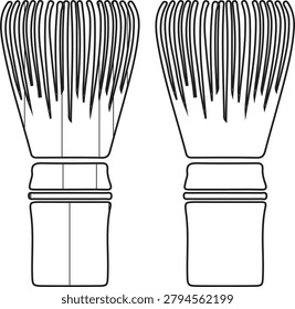 Two empty brush holders with bristles side view