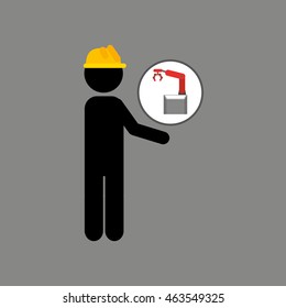 two engineering with technology machine, industry icon, vector illustration