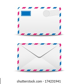 two envelopes air on a white background,  vector  illustration