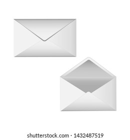 Two envelopes closed and open, vector image.