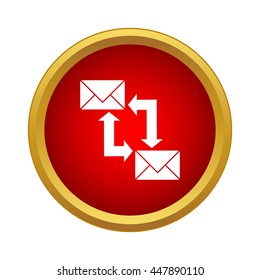 Two envelopes icons up and down arrows icon in simple style on a white background