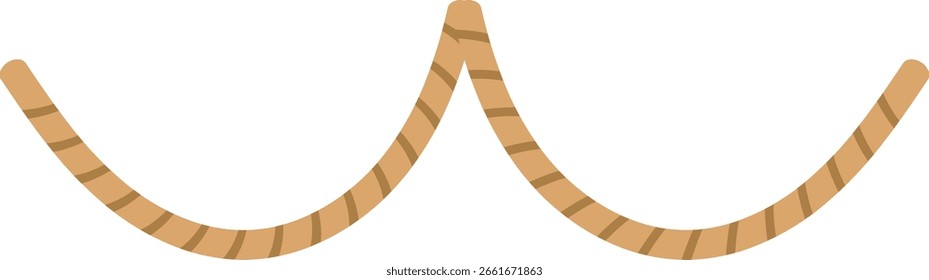 Duas cordas trançadas uniformemente curvas penduradas para baixo, tons marrons, perfeito para decoração e temas de design rústico.