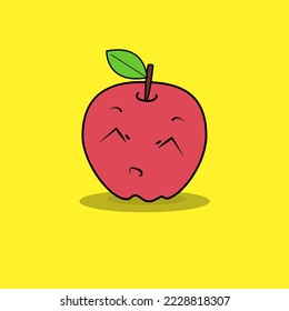 Two expression of apple in vector illustration