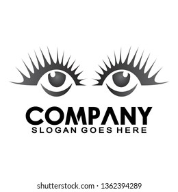 Two eye logo, concept for optical, glasses shop, oculist, ophthalmology, healthcare, beauty care - Vector