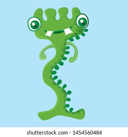 Two eyed green small tree monster