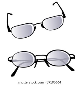 two eyeglass on white background