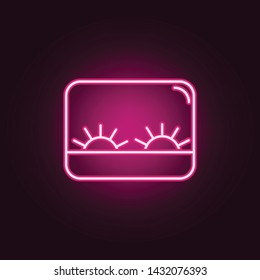 two eyelashes extension neon icon. Elements of Women's accessories set. Simple icon for websites, web design, mobile app, info graphics