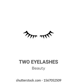 Two eyelashes outline vector icon. Thin line black two eyelashes icon, flat vector simple element illustration from editable beauty concept isolated on white background