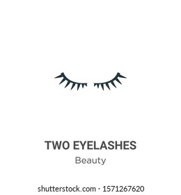 Two eyelashes outline vector icon. Thin line black two eyelashes icon, flat vector simple element illustration from editable beauty concept isolated on white background