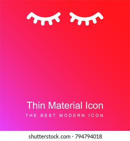 Two Eyelashes red and pink gradient material white icon minimal design