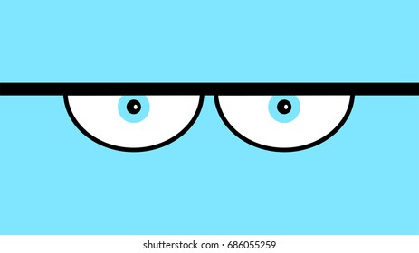 Two eyes vector goggles on blue background