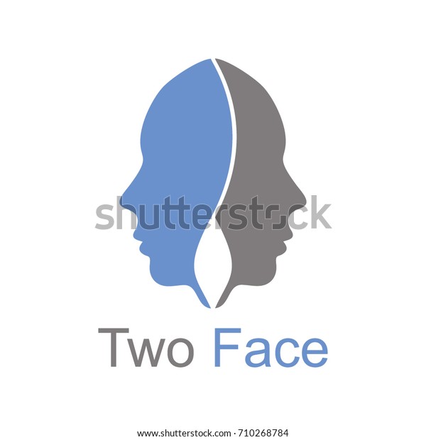 Two Face Logo Vector Template Design Vetor Stock Livre De Direitos