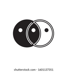 two face stop racism icon isolated on white background