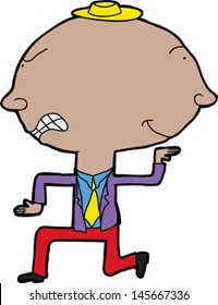 Two faced businessman dancing over white background