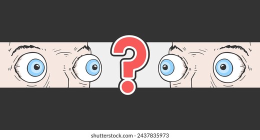Two faces and interrogation symbol design