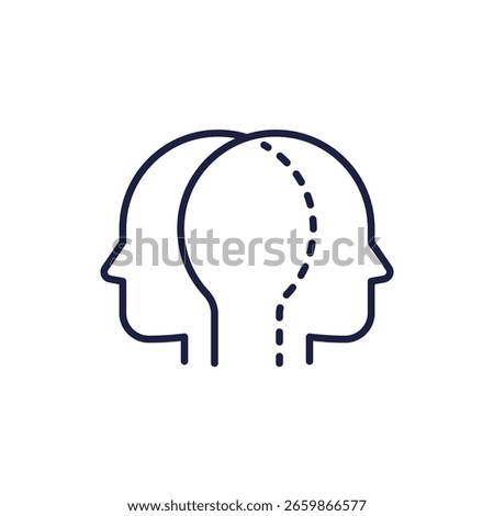 two faces line icon with heads