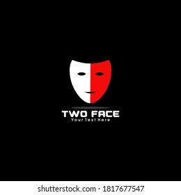 Two faces vector icon design on black background
