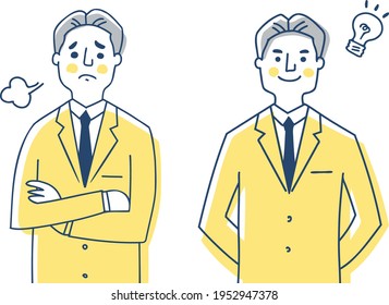 Two facial patterns for businessmen